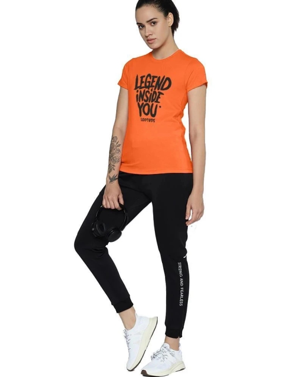 Leotude Orange Polyester Loose Fit Womens T-Shirt ( Pack of 1 ) - None