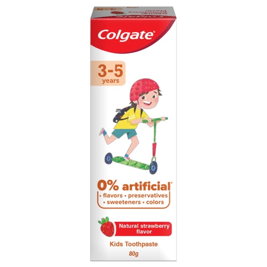 Colgate Kids Toothpaste (3-5 Years) Natural Strawberry Flavour 80G