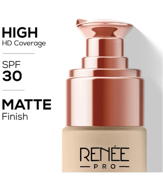 RENEE PRO HD Foundation - Fir, Seamless HD Coverage with Matte Finish & SPF15, 30 Ml