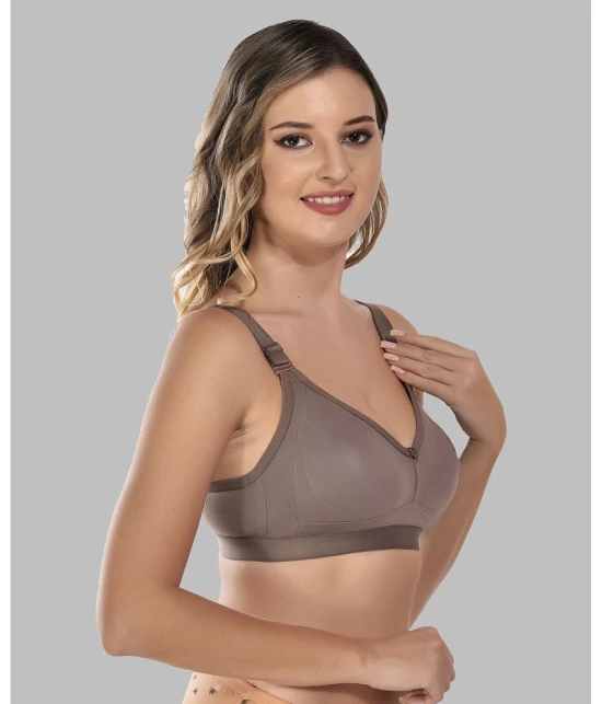 Elina Pack of 1 Cotton Non Padded Womens T-Shirt Bra ( Brown ) - None