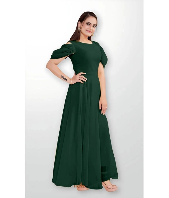 JASH CREATION - Green Georgette Womens Gown ( Pack of 1 ) - None