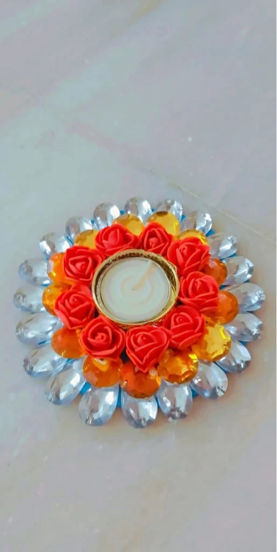 Red Flower Floating Diya  for Festive Decor