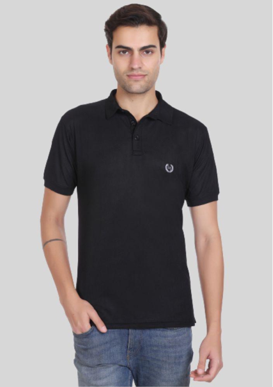 LEEBONEE - Black Cotton Blend Regular Fit Men's Polo T Shirt ( Pack of 1 ) - None