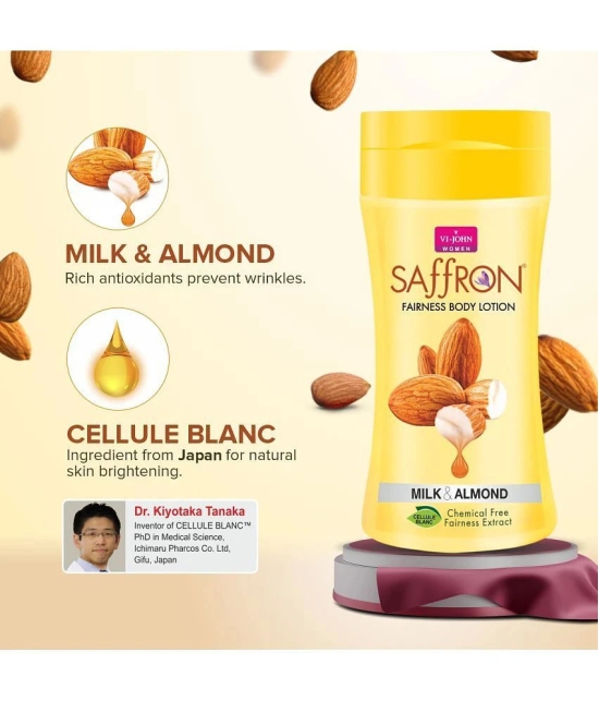 VI-JOHN Saffron Fairness Body Lotion My Body Milk 400ml & Mlk Almond 250ml Pack of 2