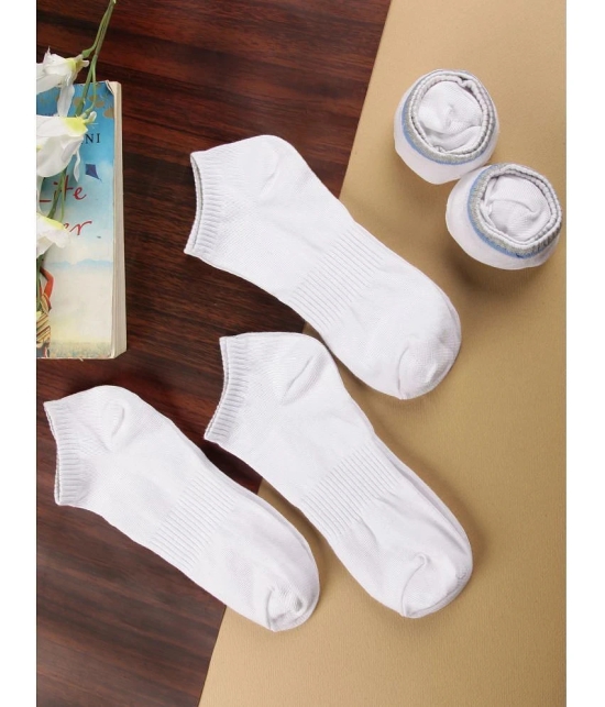 ONN - Cotton Mens Solid White Ankle Length Socks ( Pack of 3 ) - White