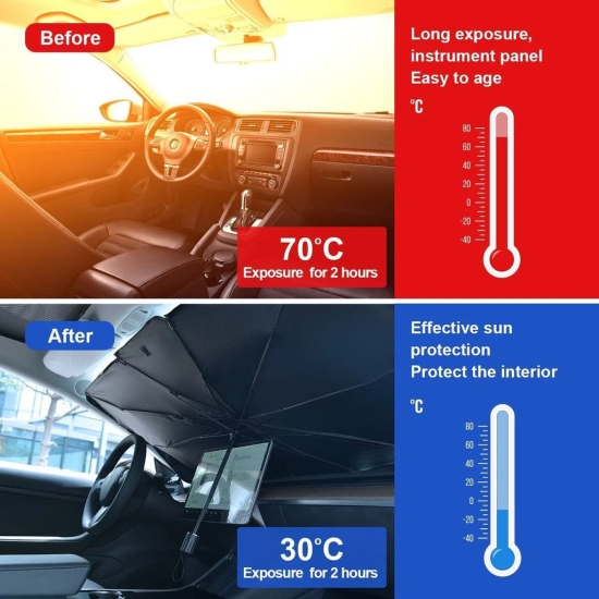 Car Umbrella Car Sun Shade Front Car Window Shades Foldable Sun Visor