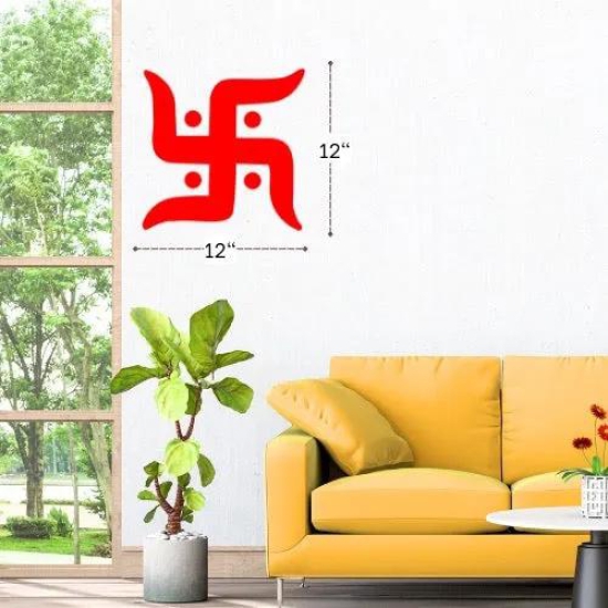 Aavyaa Red Swastik Sticker (16 x 12)-1