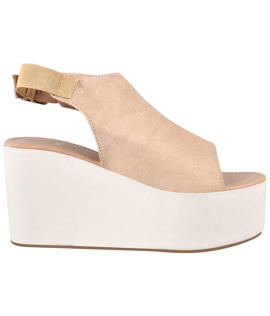 Shoetopia Stylish Peep Toe Cream Platform Heels & Girls - None