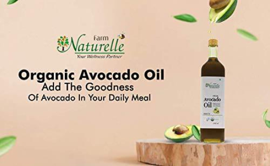 Farm Naturelle - Extra Virgin Avocado Oil 250ml | Premium Cooking oil | Rich in Oleic Acid, Reduces cholesterol | High in Lutein (antioxidant), Improves Heart Health