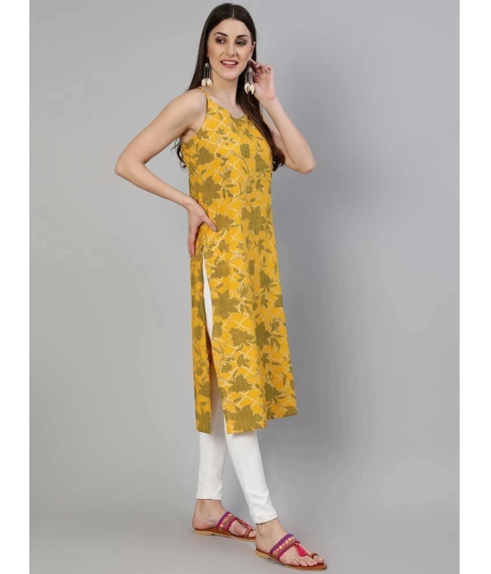 Antaran - Yellow Cotton Womens Straight Kurti ( Pack of 1 ) - None