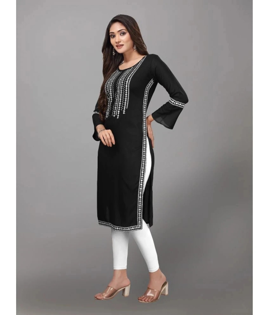 Kapadia - Black Rayon Womens Straight Kurti ( Pack of 1 ) - None