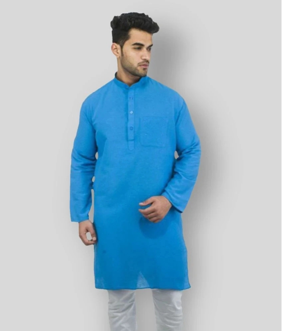 DESHBANDHU DBK - Blue Cotton Mens Regular Kurta ( Pack of 1 ) - None