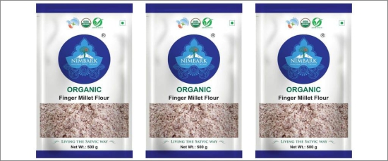 Nimbark s 100% Organic Finger Millet Flour - 500g | Natural Ragi Ka Atta | Soft Fluffy Roties | Rich in Fiber & Protein