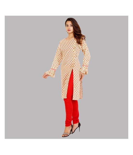 Rangun Red Cotton Blend Straight Kurti - L