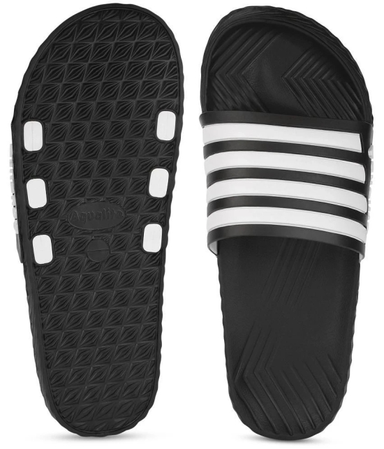 Aqualite Black Mens Slide Flip Flop - None