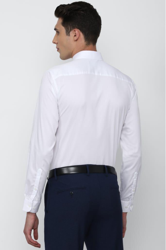 Men White Regular Fit Formal Full Sleeves Formal Shirt