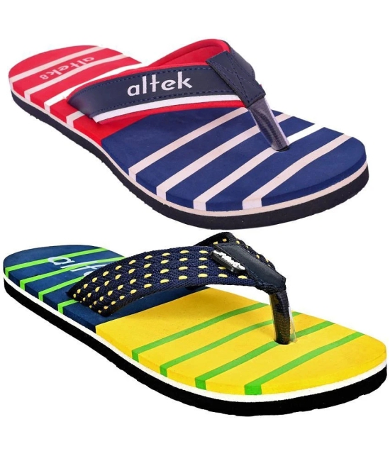 Altek - Multi Color Mens Thong Flip Flop - None