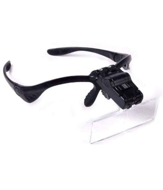 Rangwell Headband 2LED Head Light Magnifying Glass Loupe with 5-Lens (09892B)