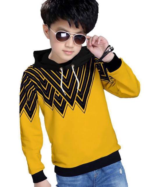 FORCE Kids Cotton hooded Tshirt Black::Yellow 6-7 Years - None