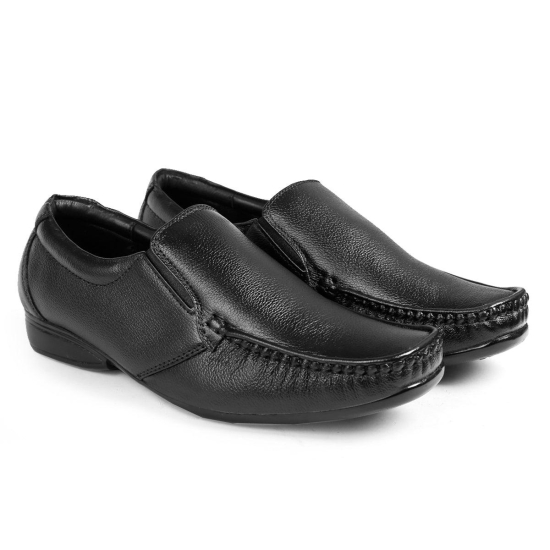 BXXY Men's Black Leather Office Wear Formal Shoes 9