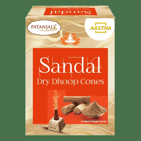 AASTHA SANDAL DRY DHOOP CONE - 20 GM