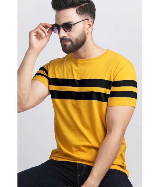 AUSK - Mustard Cotton Blend Regular Fit Men's T-Shirt ( Pack of 2 ) - None