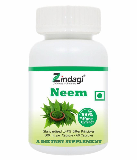 Zindagi Zindagi Neem Extract Capsules - Viral Free And Health Supplement - Neem Capsules 120 gm Multivitamins Capsule Pack of 2