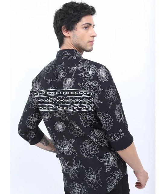 Ketch 100% Cotton Slim Fit Printed Full Sleeves Mens Casual Shirt - Black ( Pack of 1 ) - None