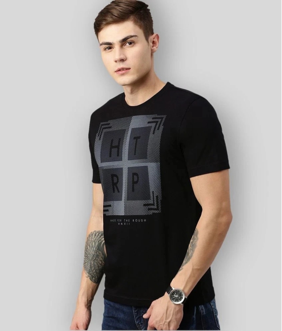 Huetrap - Black Cotton Regular Fit Mens T-Shirt ( Pack of 1 ) - None