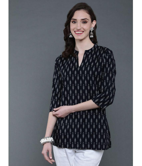 Antaran Cotton Printed A-line Women''s Kurti - Black ( Pack of 1 ) - None