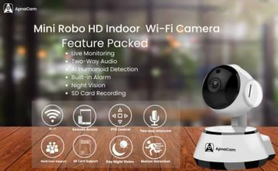 2MP Wi-Fi Ip 360° Auto Tracking Live Monitoring Two-way Audio Alarm Indoor Security Camera  (4 Channel)