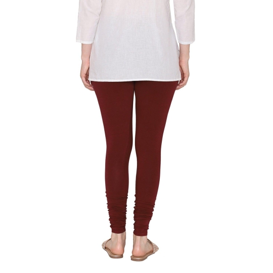 Women's Cotton Churidar leggings (Free Size)- Dark Maroon