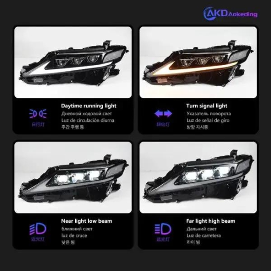 Camry V60 Headlights 2018-2021 Camry XSE XLE SE LE LED Headlight LED Projector Lens Automotive-Left Hand Drive / A-Yellow