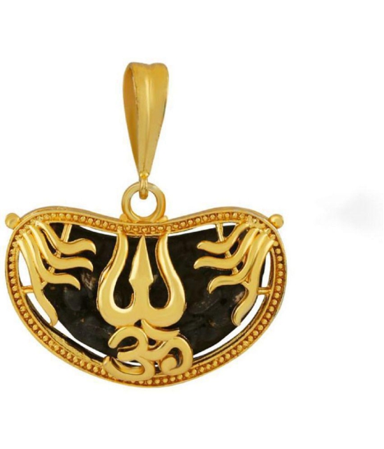 PAYSTORE Gold Plated Classic designer Pendant Locket OM Trishul Pendant For Men - None