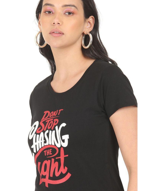 Sugr - Cotton Blend Regular Black Womens T-Shirt ( Pack of 1 ) - None