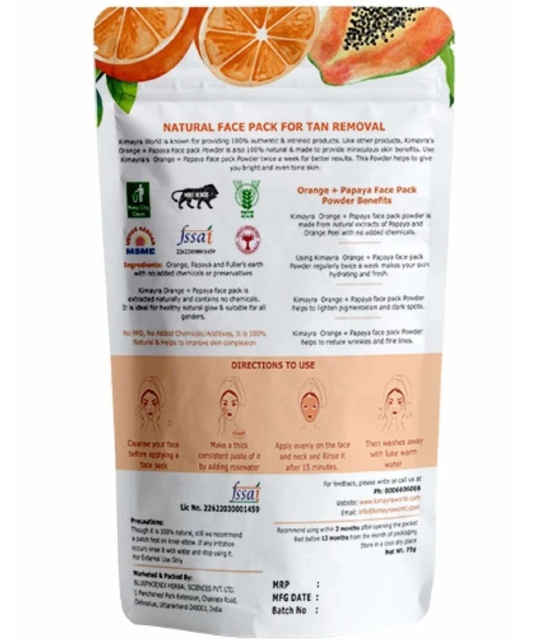 Kimayra Orange Peel+Papaya Face Pack Powder For Brighter Skin Tone, Oil Control, De-tanning