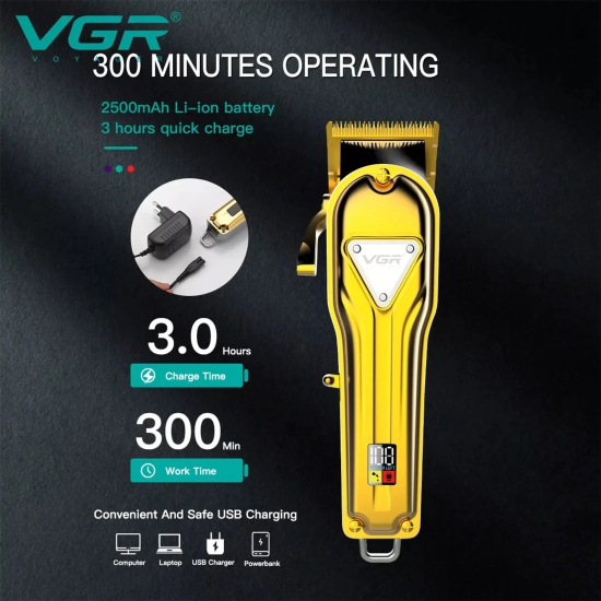 VGR V-140 Hair Clipper For Men Gold-VGR V-140 Hair Clipper For Men, Gold