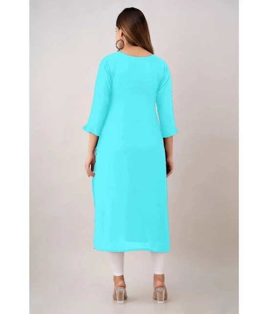 Kapadia - Turquoise Rayon Womens Straight Kurti ( Pack of 1 ) - None