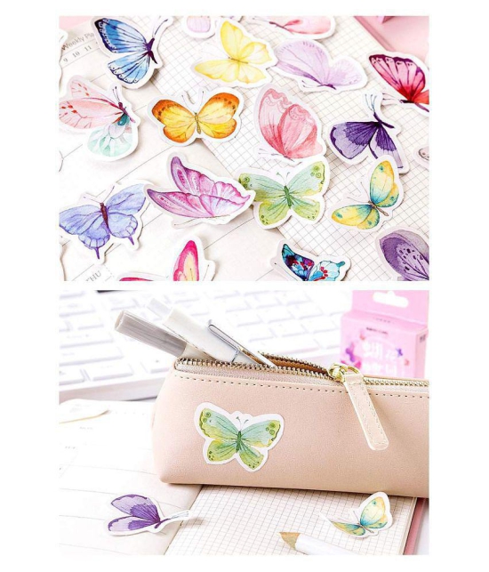 iDream Cute Butterfly Creative Stationery Adhesive Stickers for Kids, Diary, Photo Albums, Scrapbooking etc. (Set of 45)