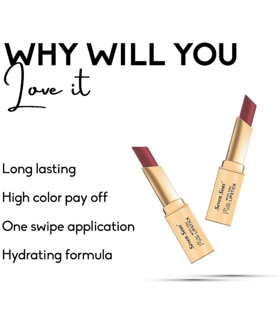 Seven Seas Long Lasting | Matte Finish | Longwear | Matte With You Lipstick (Maroon 3.5g)