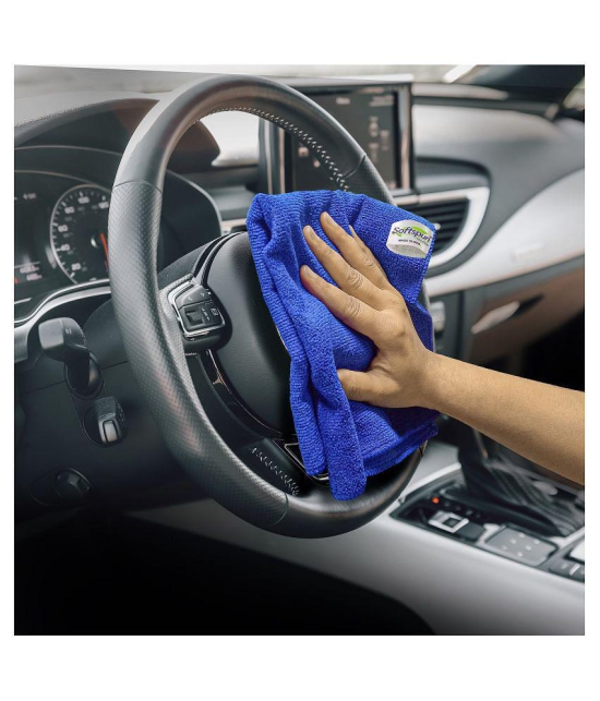 SOFTSPUN Microfiber Car Cleaning & Polishing Towel Cloth 40x40 Cm Pack of 4 Multi-color 340 GSM