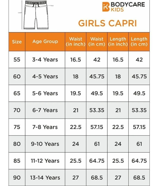 Bodycare - Black Cotton Blend Girls Capris ( Pack of 1 ) - None