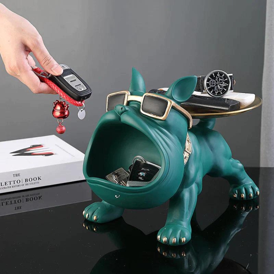 BULLDOG STORAGE BUTLER SCULPTURE-Golden