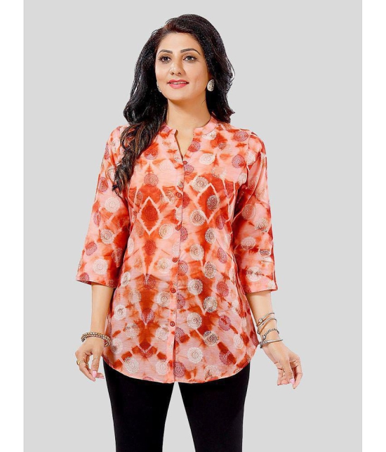 Meher Impex - Pink Silk Womens Shirt Style Top ( Pack of 1 ) - None