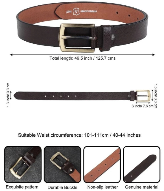 Loopa - Brown 100% Leather Mens Formal Belt ( Pack of 1 ) - None