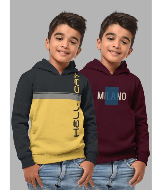 HELLCAT - Multi Color Cotton Blend Boys Sweatshirt ( Pack of 2 ) - None