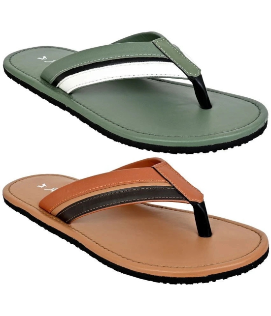 Altek Green Mens Thong Flip Flop - None