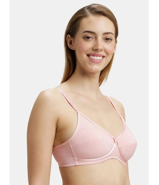 Jockey 1242 Wirefree Non Padded Super Combed Cotton Elastane Cross Over Everyday Bra - Candy Pink - None