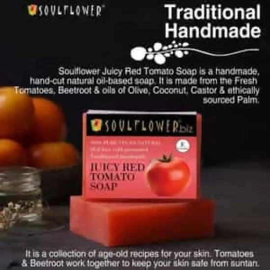 Soulflower Juicy Red Tomato Soap (150gm)