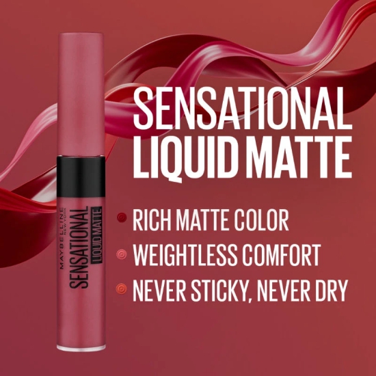 Maybelline New York Sensational Liquid Matte Lipstick - Untamed Rose-7ml